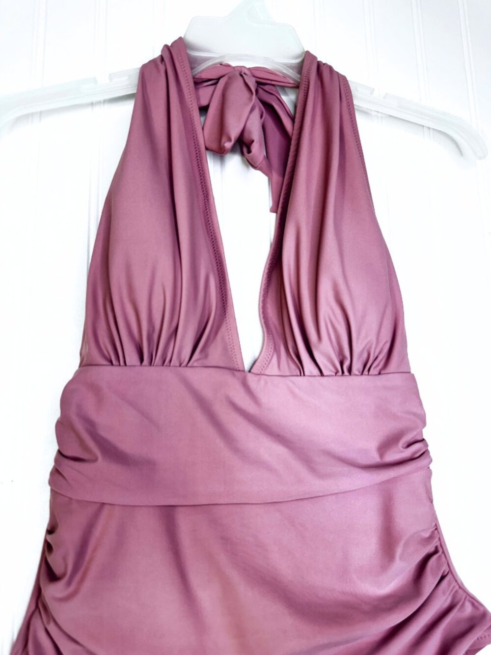 Cupshe Women's One Piece Swimsuit Tummy Control Bathing Suit Dusty Pink Size M - Picture 9 of 14